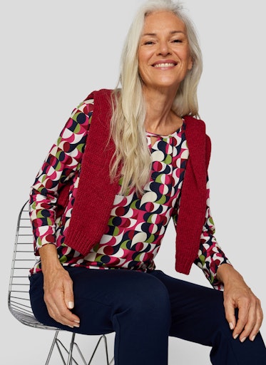 T-shirts lange mouw rood Rabe