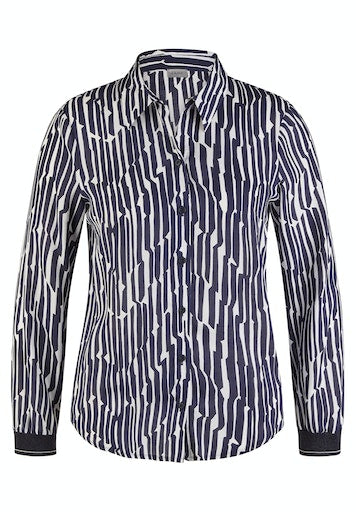 Blouses lange mouw blauw Rabe