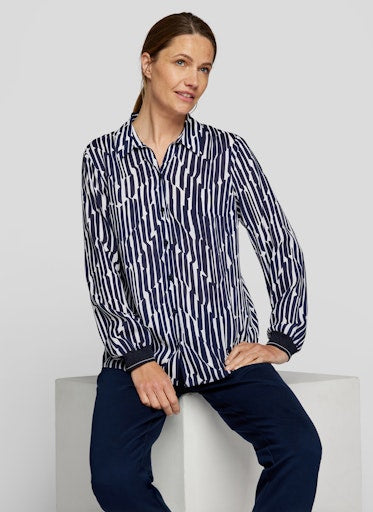 Blouses lange mouw blauw Rabe