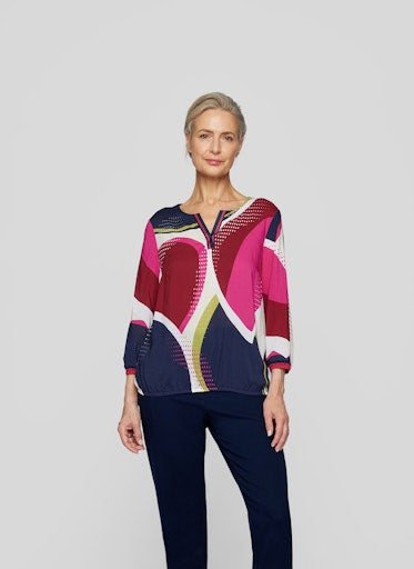 Blouses lange mouw navy Rabe