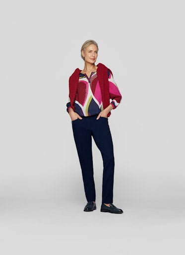 Blouses lange mouw navy Rabe