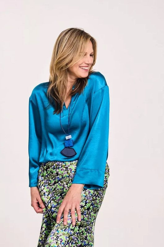 Blouses lange mouw blauw Mayerline