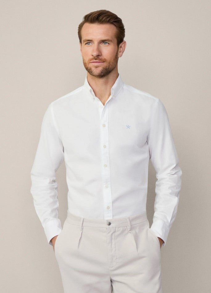 Hemden lange mouw wit Hackett London