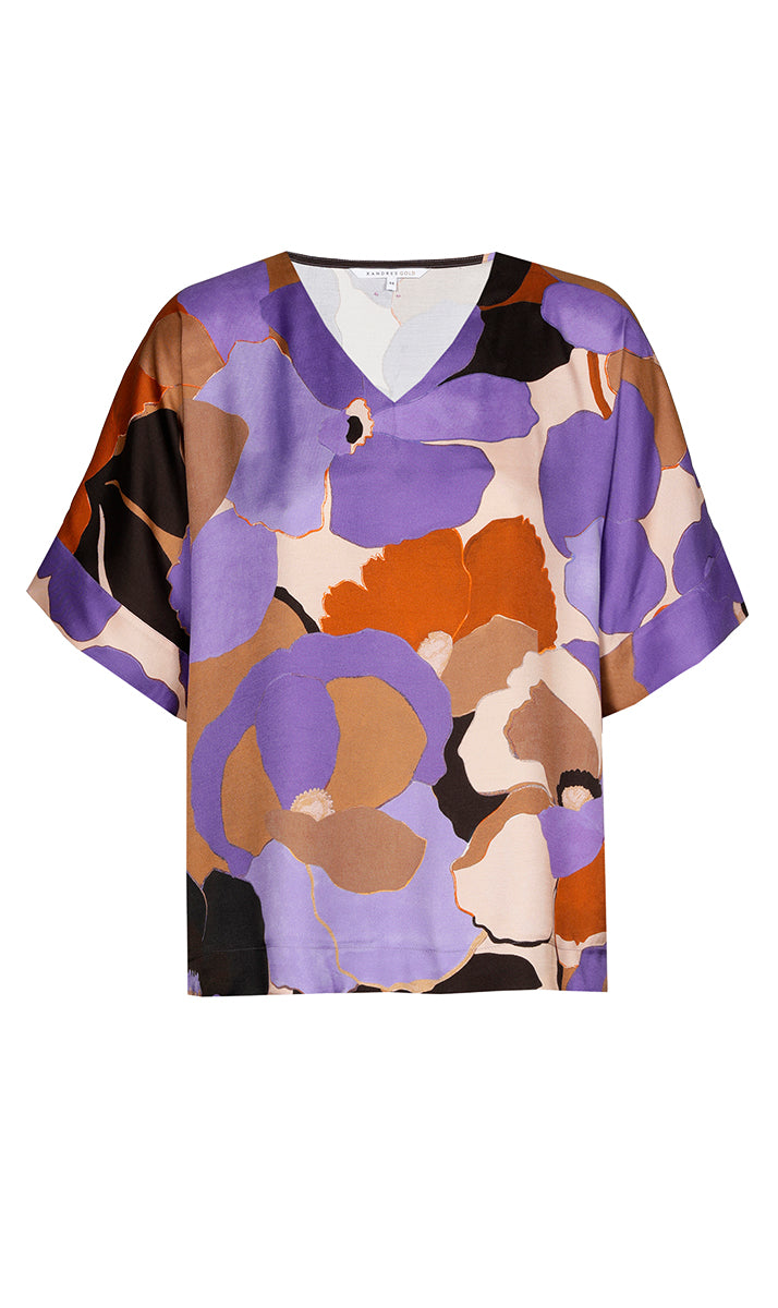 Blouses korte mouw paars Xandres Gold