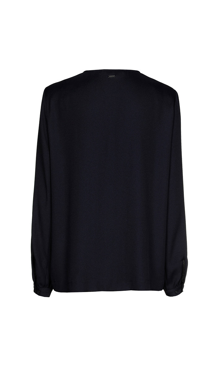Blouses lange mouw navy Xandres