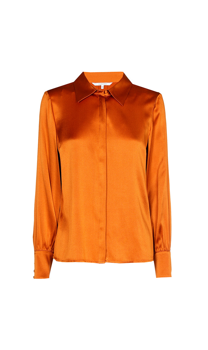Blouses lange mouw oranje Xandres