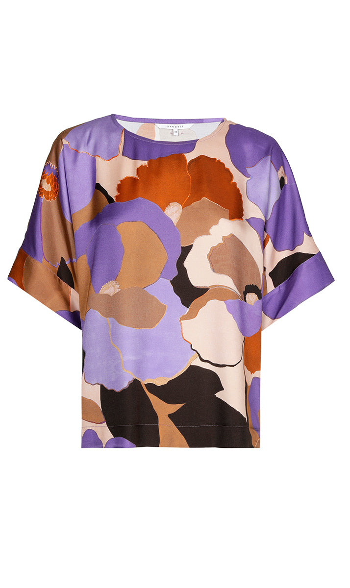 Blouses korte mouw paars Xandres
