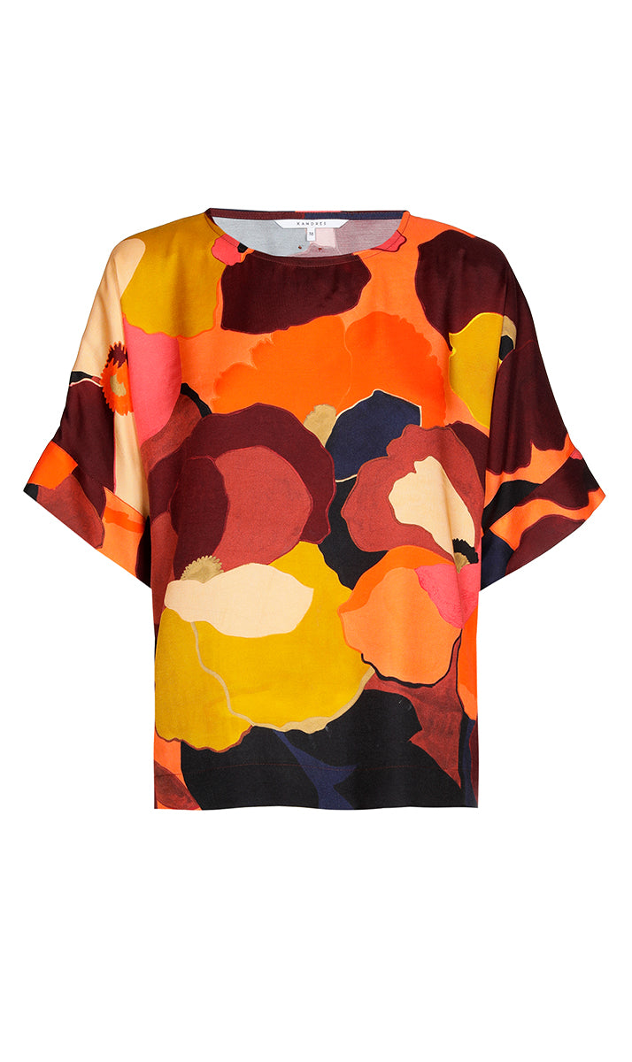 Blouses korte mouw rood Xandres