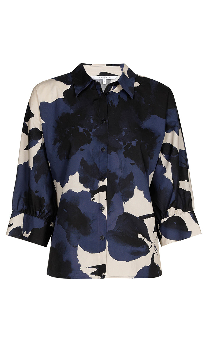 Blouses lange mouw blauw Xandres