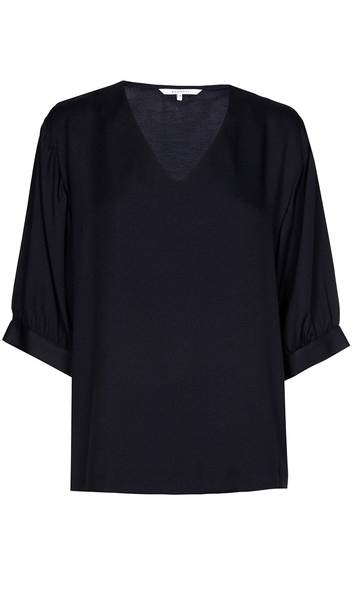 Blouses korte mouw blauw Xandres