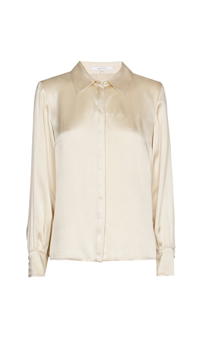 Blouses lange mouw beige Xandres