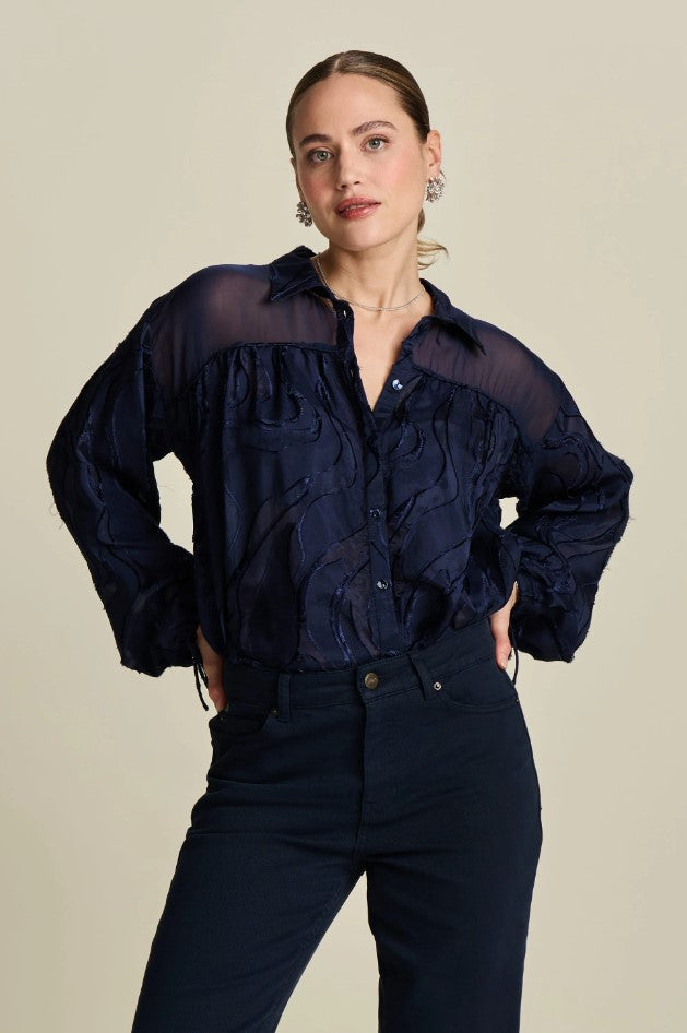 Blouses lange mouw blauw POM Amsterdam