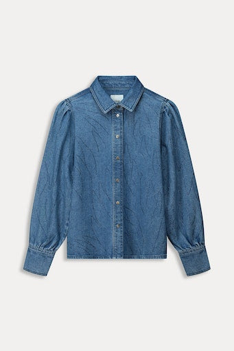 Blouses lange mouw blauw POM Amsterdam
