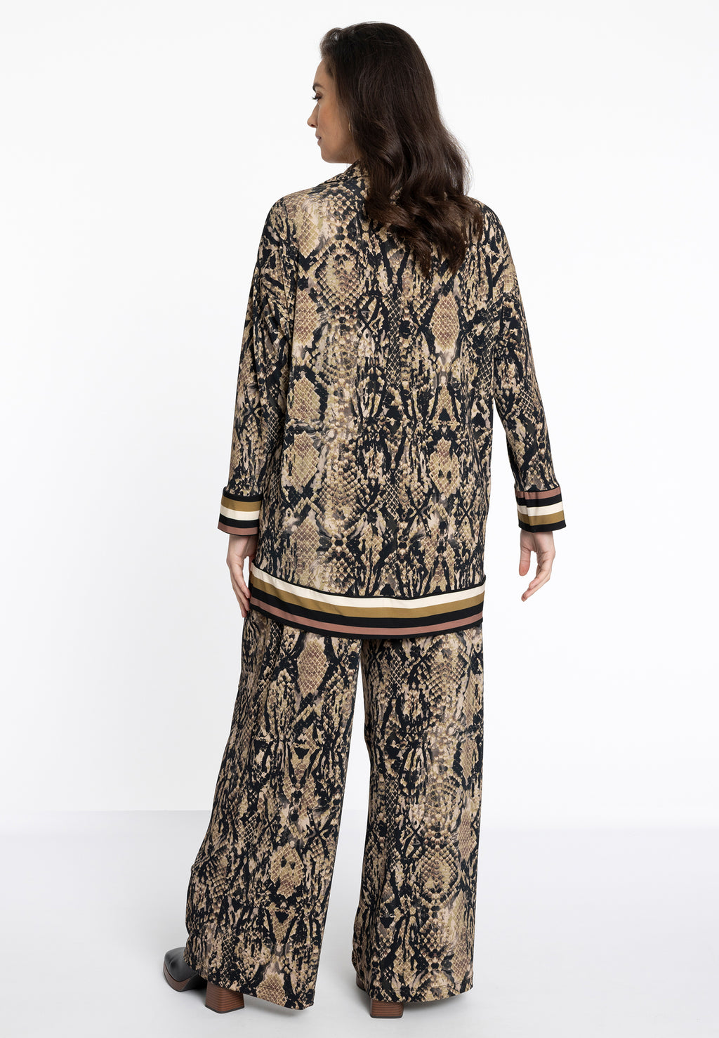 Blouses lange mouw bruin Yoek