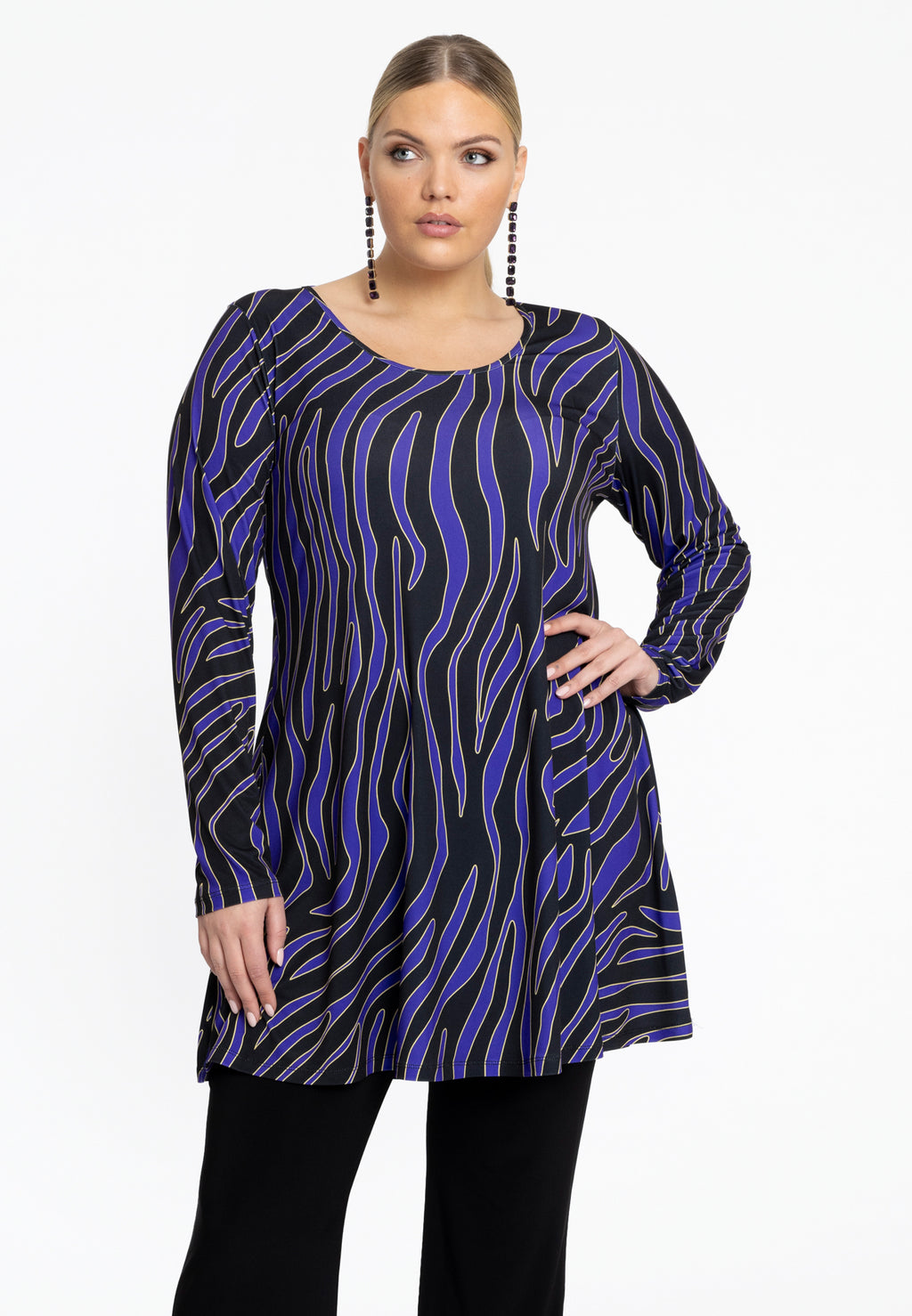 Blouses lange mouw zwart Yoek