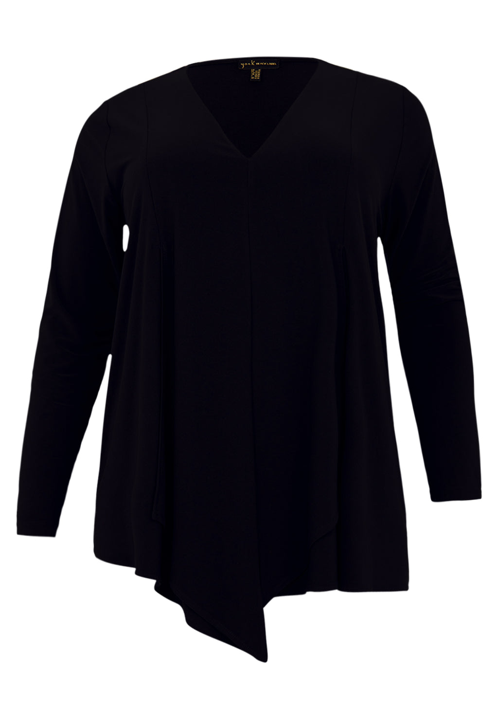 Blouses lange mouw zwart Yoek