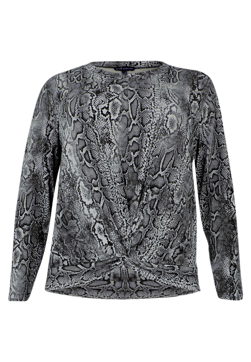 Blouses lange mouw grijs Yoek