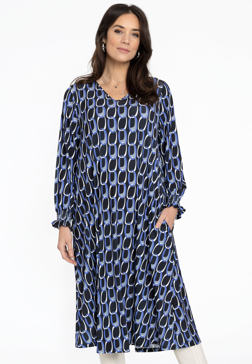 Jurken lange mouw multicolor Yoek