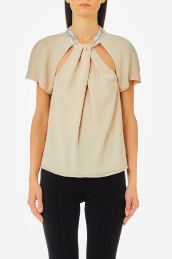 Blouses korte mouw beige Liu Jo Black