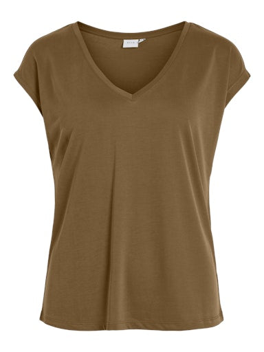 T-shirts korte mouw bruin VILA