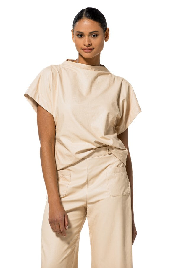 Blouses korte mouw beige Caroline Biss