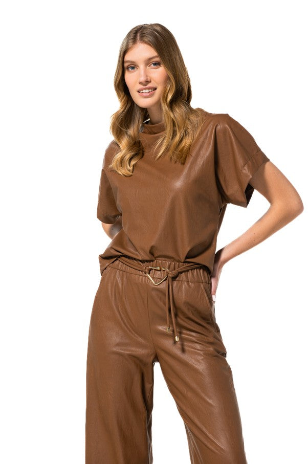 Blouses korte mouw bruin Caroline Biss