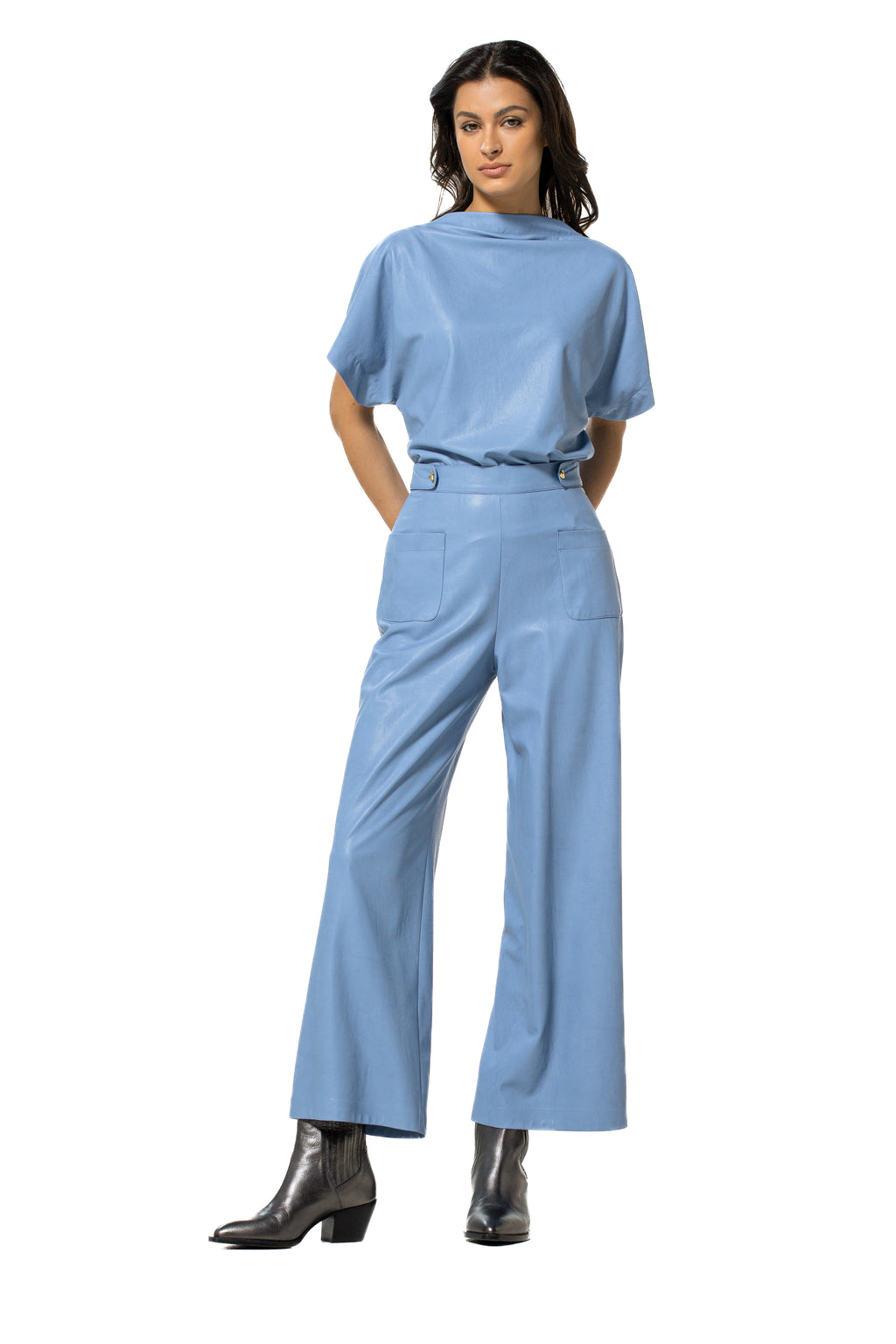 Blouses korte mouw blauw Caroline Biss