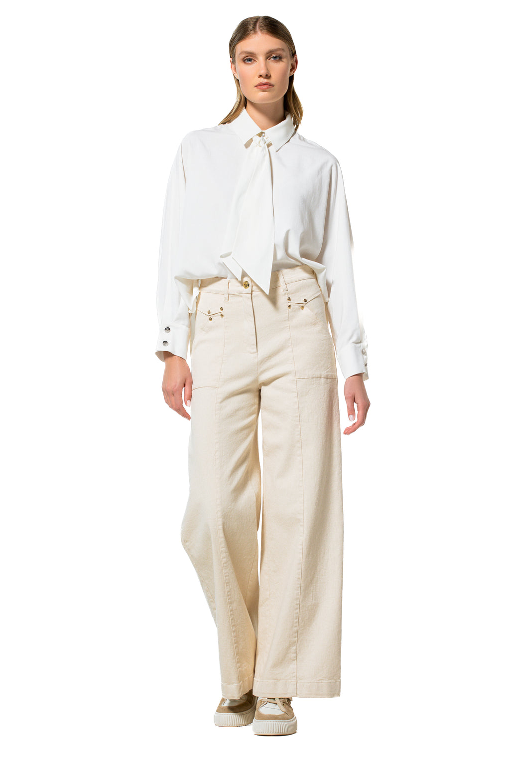 Blouses lange mouw beige Caroline Biss