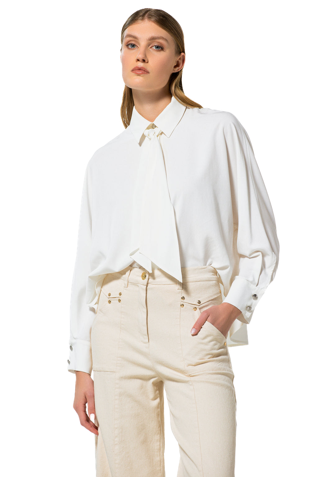 Blouses lange mouw beige Caroline Biss