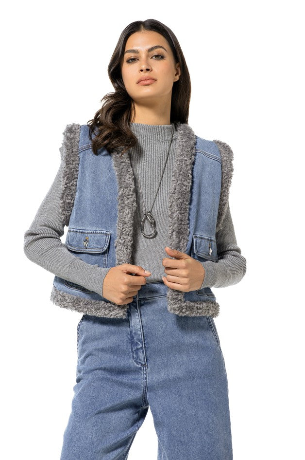 Bodywarmers blauw Caroline Biss