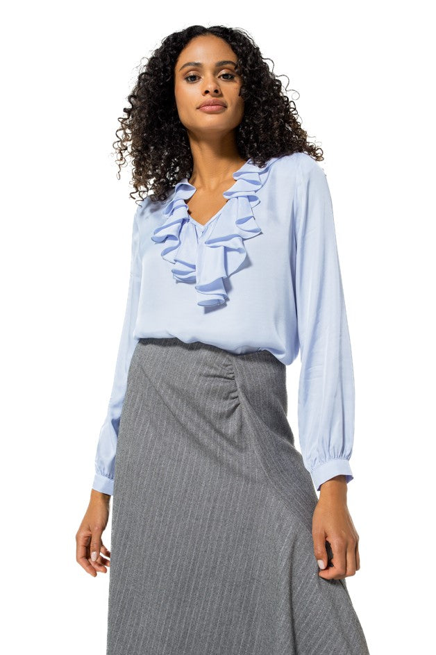 Blouses lange mouw blauw Caroline Biss