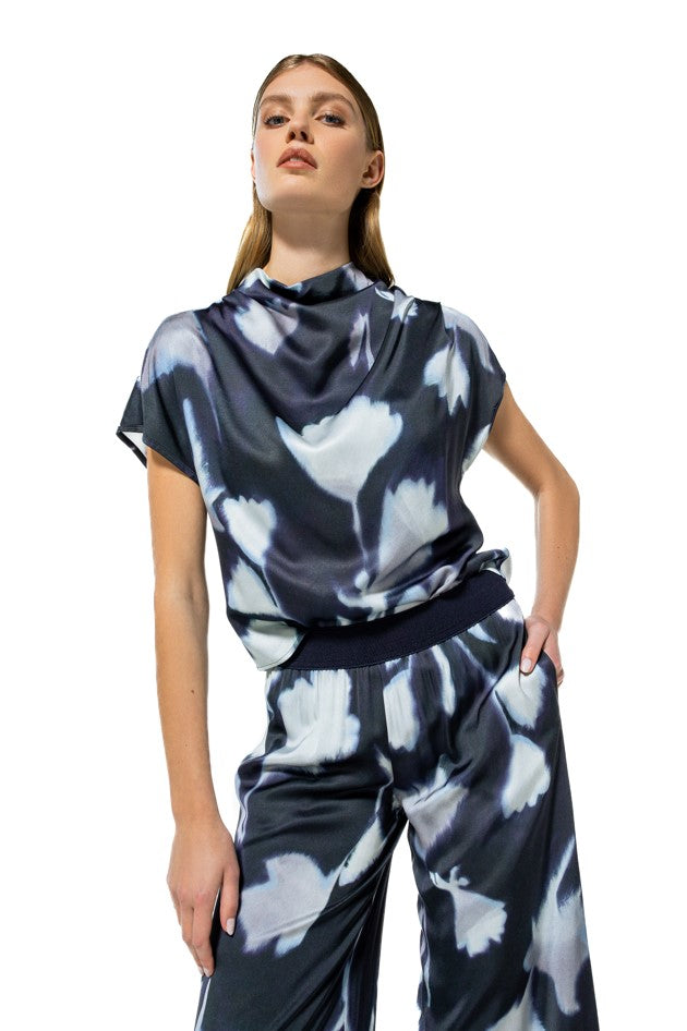 Blouses korte mouw navy Caroline Biss