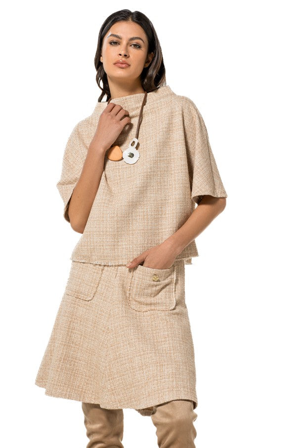 Blouses lange mouw beige Caroline Biss