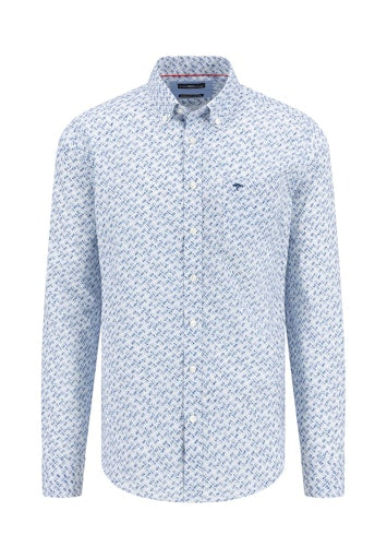 Hemden lange mouw navy Fynch-Hatton