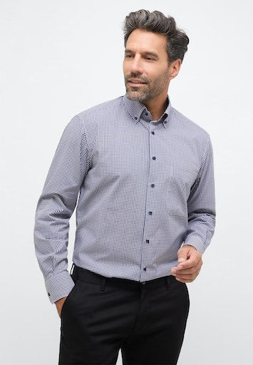 Hemden lange mouw blauw ETERNA