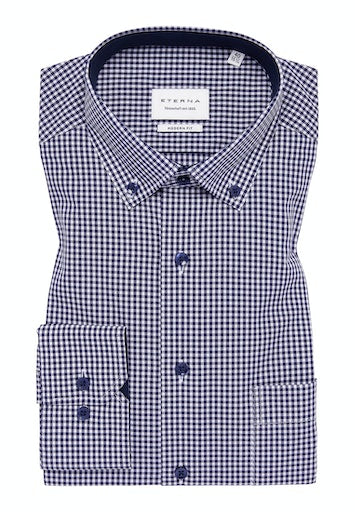 Hemden lange mouw blauw ETERNA