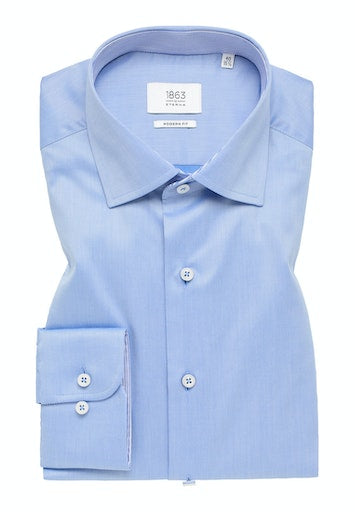 Hemden lange mouw blauw ETERNA