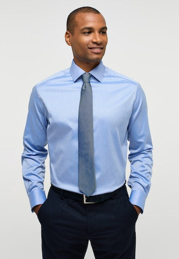 Hemden lange mouw blauw ETERNA