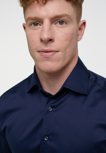 Hemden lange mouw blauw ETERNA