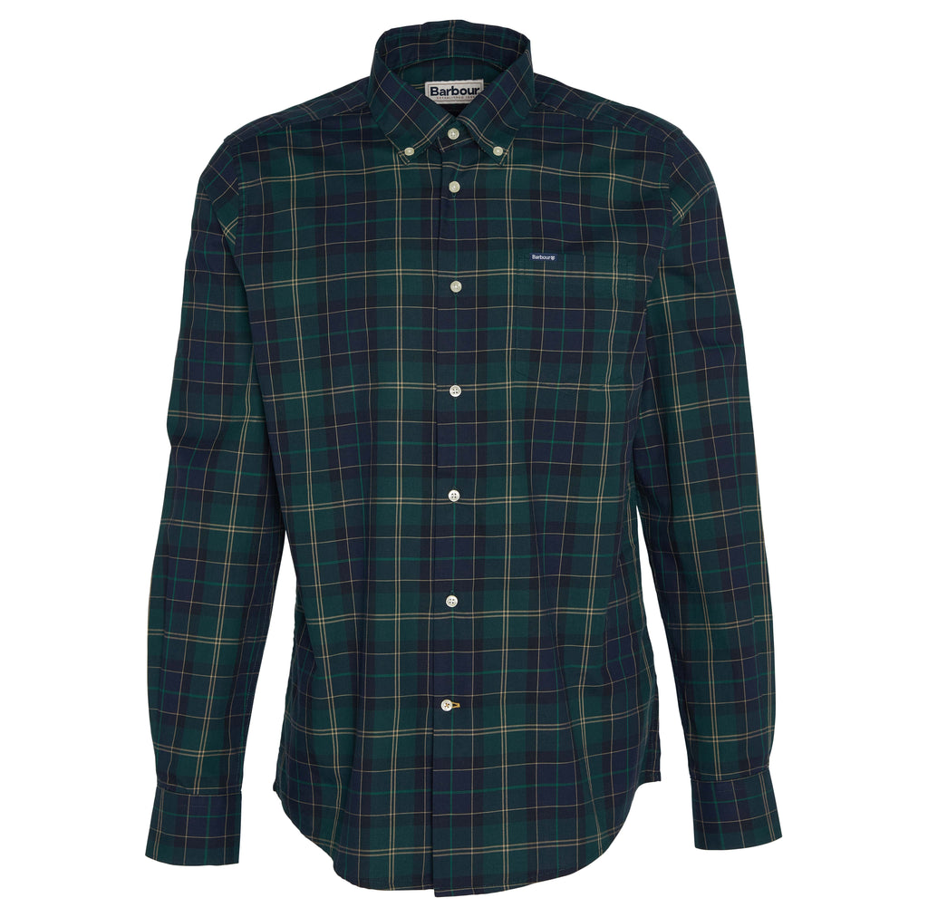 Hemden lange mouw groen Barbour