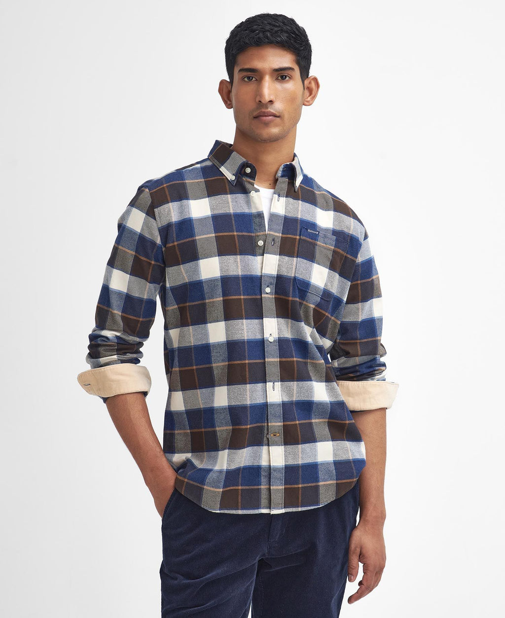 Hemden lange mouw beige Barbour