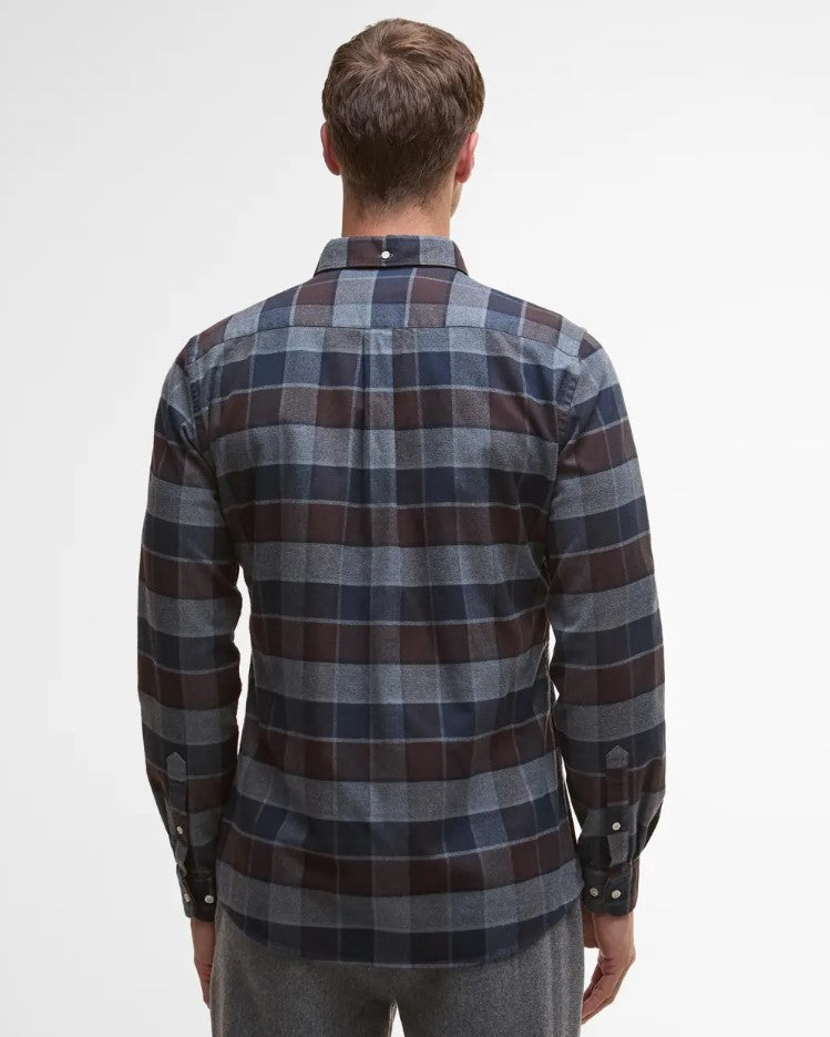 Hemden lange mouw bruin Barbour