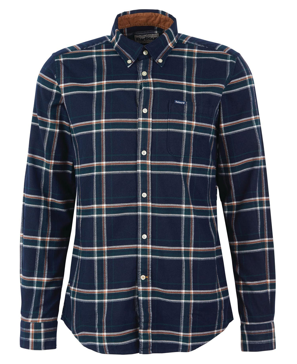 Hemden lange mouw blauw Barbour