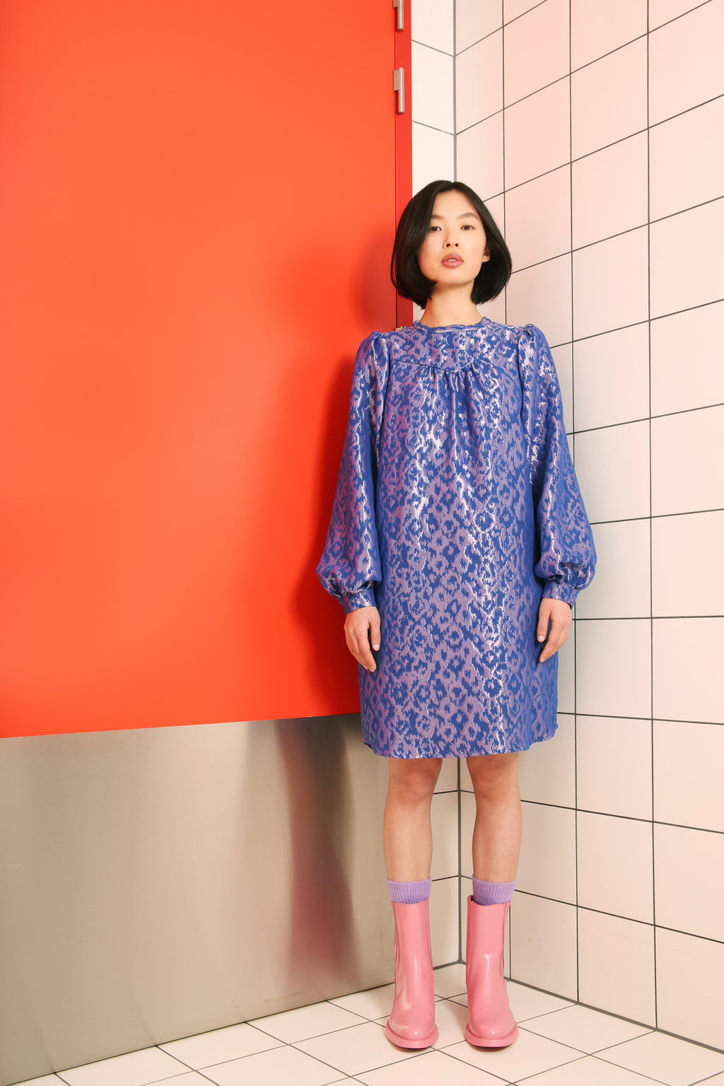 Jurken lange mouw blauw Hampton Bays