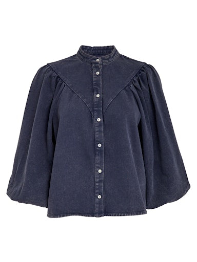 Blouses lange mouw blauw Minus