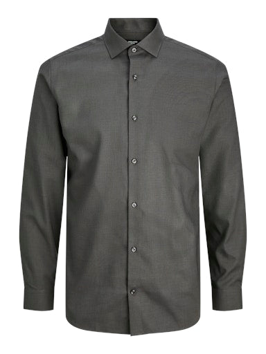 Hemden lange mouw grijs JACK & JONES