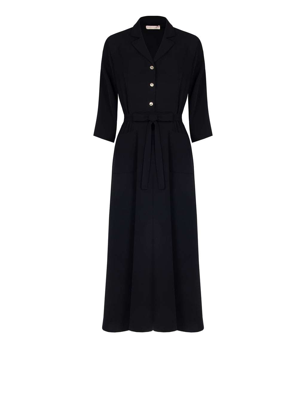 Jurken lange mouw zwart Rinascimento