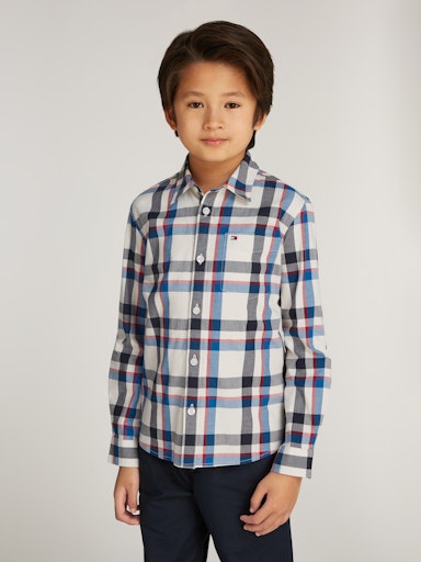 Hemden lange mouw blauw Tommy Hilfiger