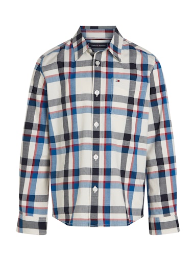 Hemden lange mouw blauw Tommy Hilfiger