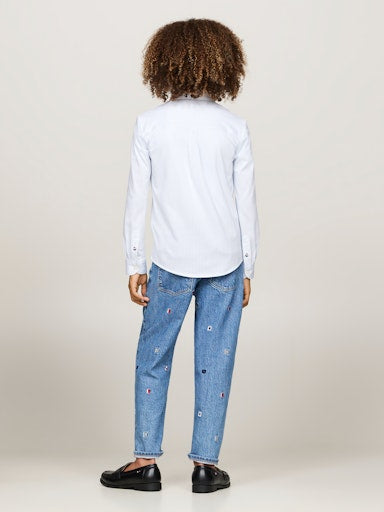 Hemden lange mouw blauw Tommy Hilfiger
